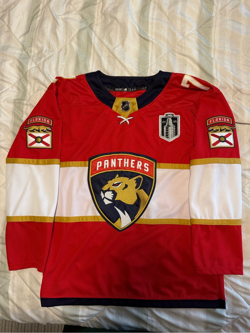 SERGEI BOBROVSKY ADIDAS JERSEY FLORIDA PANTHERS STANLEY CUP 2025 SIZE 52